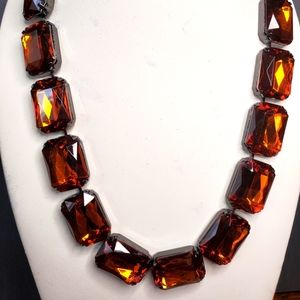 Joan Rivers Large Amber Lucite Chunky Necklace